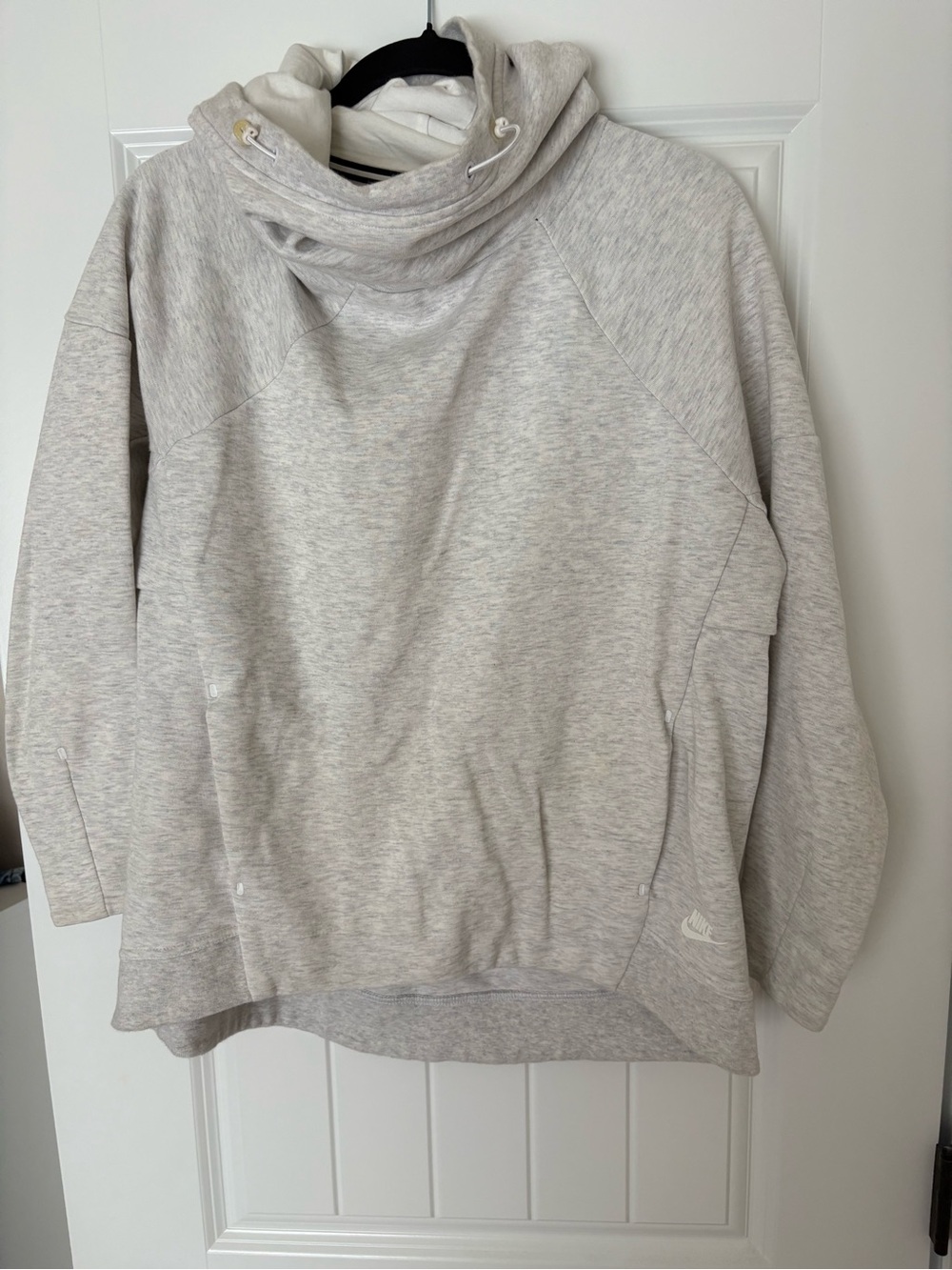 Nike Heather Light Gray Cowl Neck Pullover Sweater size L